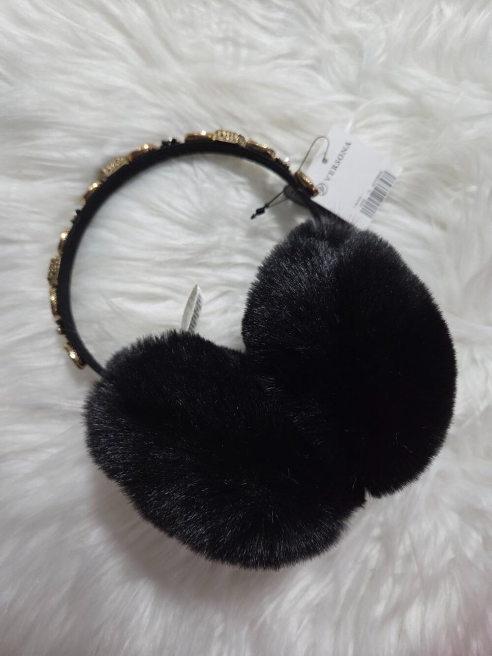 Versona Faux Fur Stone Accent Earmuffs